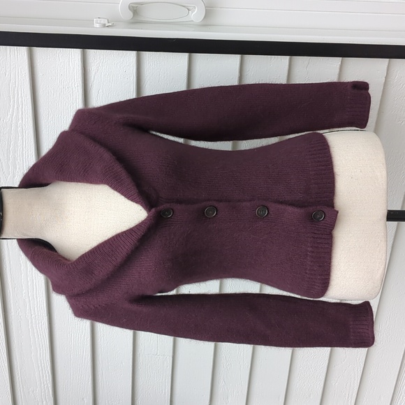Ann Taylor Petites Rabbit Hair -Wool Blend Cowl Neck Cardigan - Picture 1 of 12